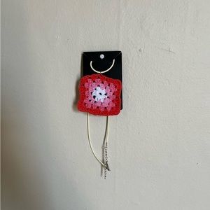 Handmade mini granny square necklace